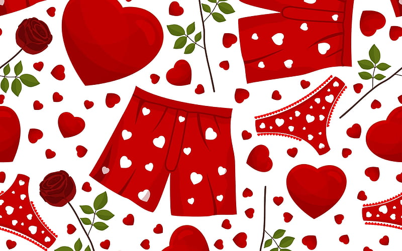 Texture, paper, valentine, white, slip, red, pattern, rose, card, heart, flower, HD wallpaper