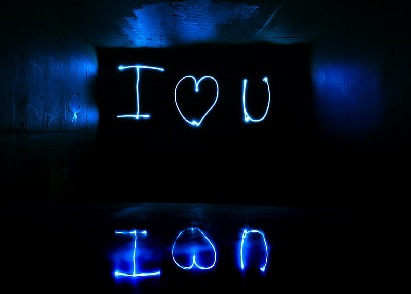I Love You Light Streaks Long Exposure, love, long-exposure, typography, HD wallpaper