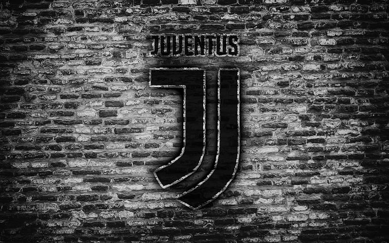 Juventus FC logo, brick wall, Serie A, football, Italian football club, soccer, Juve, brick texture, Turin, Italy, HD wallpaper