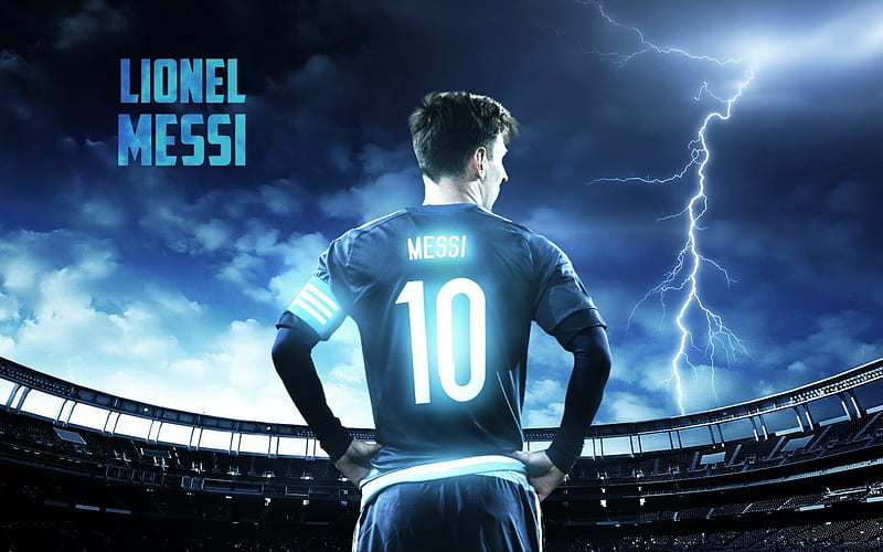 Lionel Messi, fan art, football stars, Barcelona, creative, Leo Messi, HD wallpaper