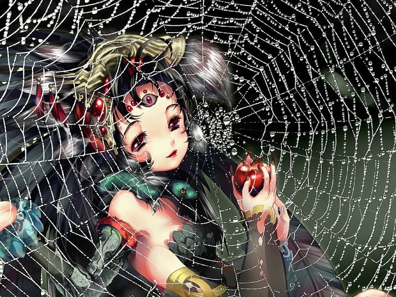 Black Widow's web, apple, third eye, black widow, web, four arms, snake, HD wallpaper