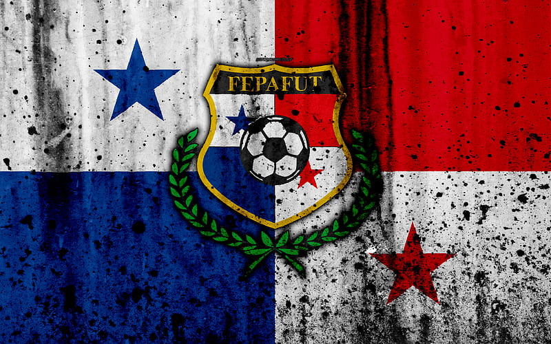 Panama national football team emblem, grunge, North America, football, stone texture, soccer, Panama, logo, North American national teams, HD wallpaper