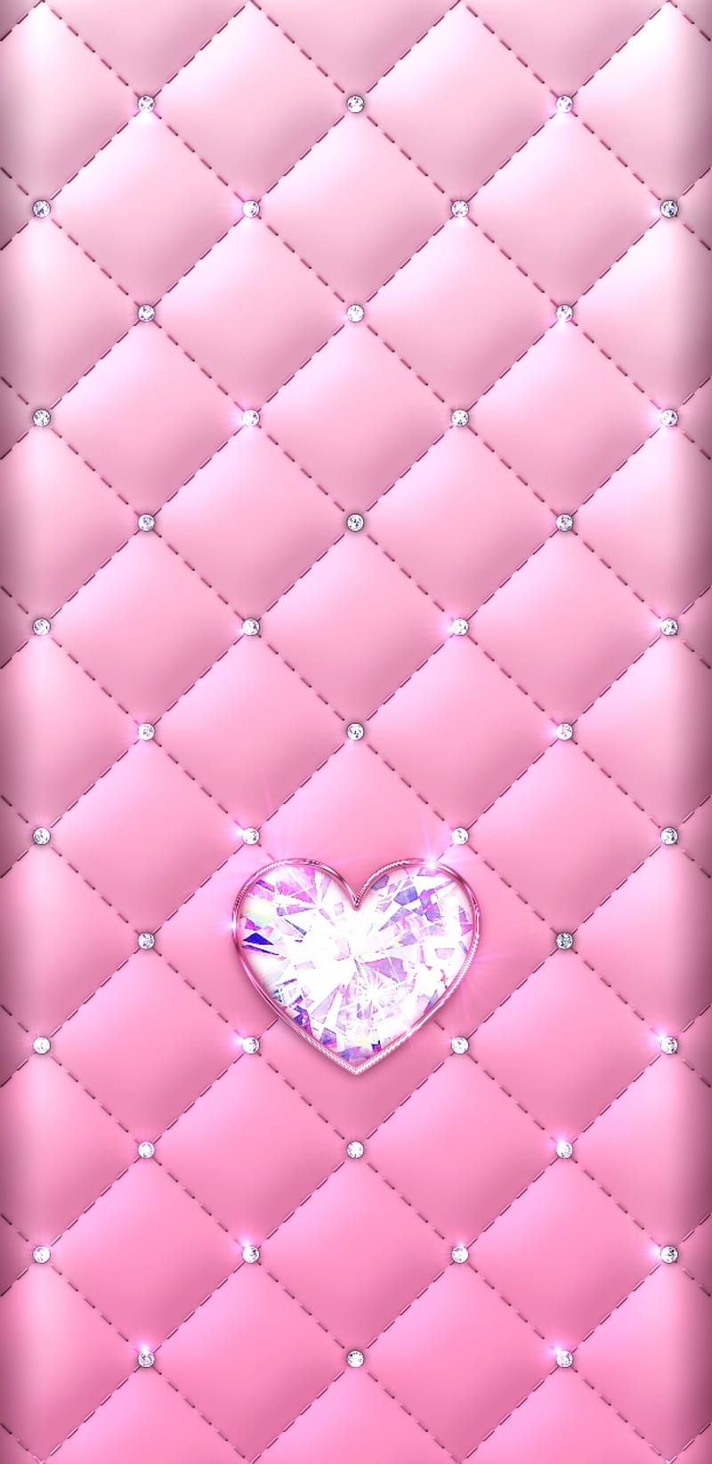 Bling N Heart, bonito, diamond, girly, luxury, padded, pink, pretty, sparkle, HD phone wallpaper