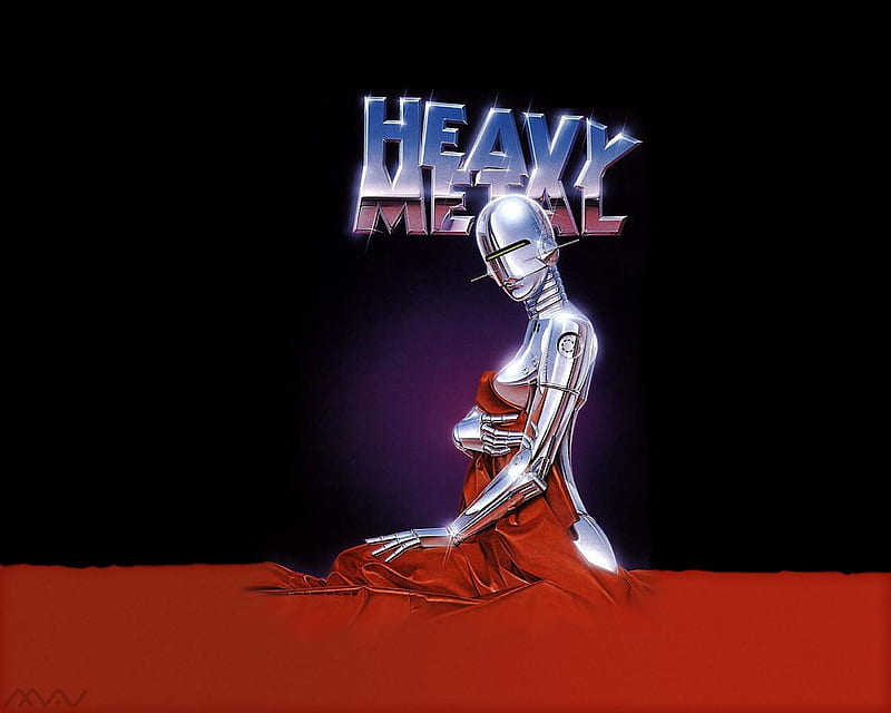 Hajime Sorayama - Heavy Metal, heavy metal, girl, crome, dark, robot, HD wallpaper
