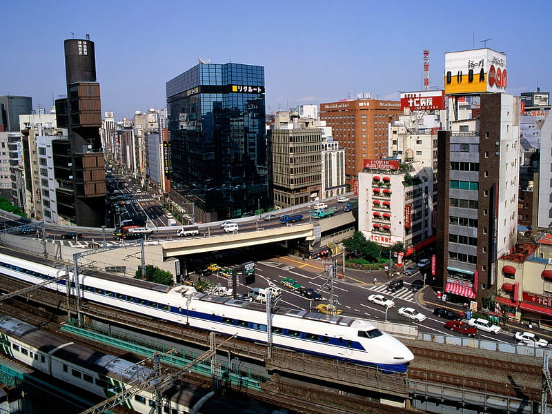 Tokyo, modern, japan, bullet train, HD wallpaper