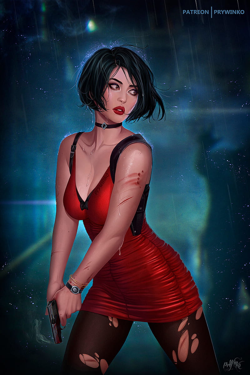 Ada wong from resident evil 4 with blue hair
