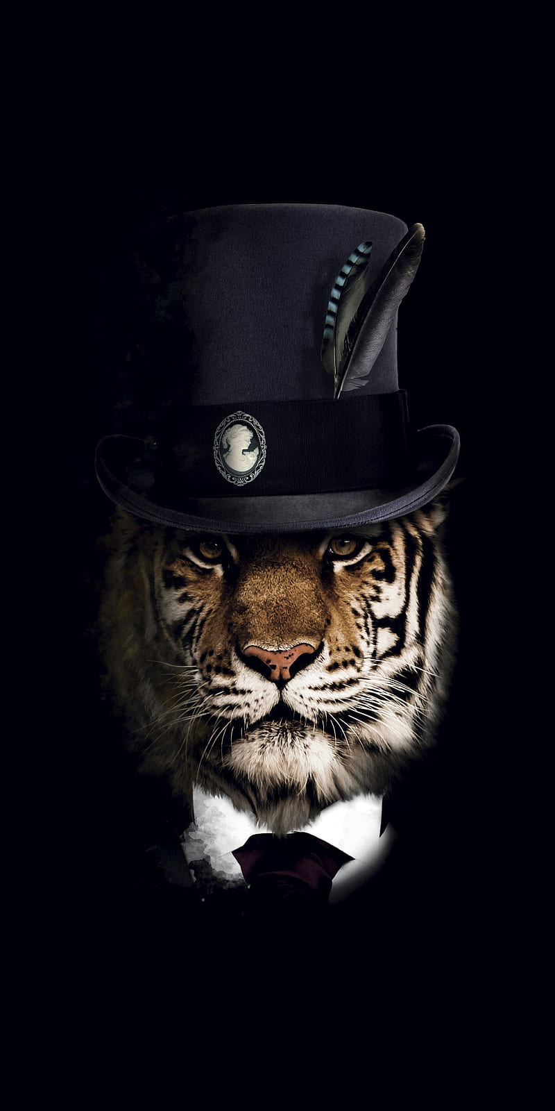 Tiger, black, fantasy, HD phone wallpaper