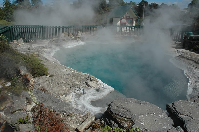 Hot spring New Zealand, thermal, hot water, rotorua, HD wallpaper