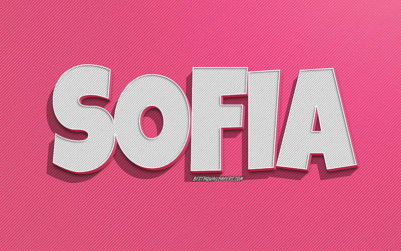Sofía, de líneas rosadas, con nombres, nombre de sofía, nombres femeninos,  tarjeta de felicitación de sofía, Fondo de pantalla HD | Peakpx