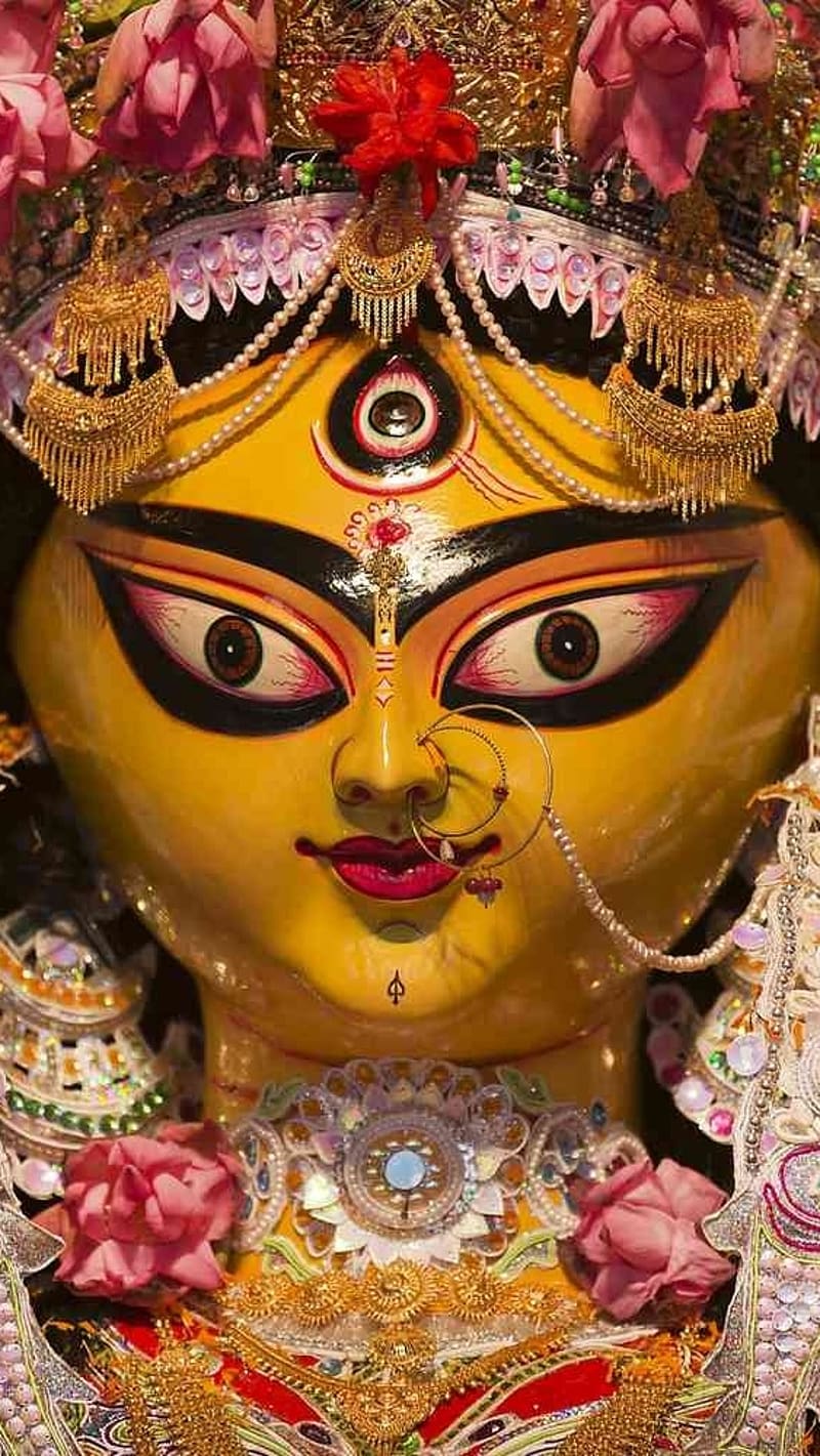 Durga Thakur, Angry Look, goddess, god, devi maa, HD phone wallpaper