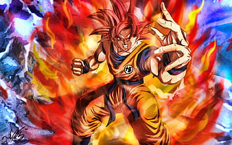 Super Saiyan Goku, DBS, Yellow Goku, SSJ Goku, manga, Dragon Ball Super,  artwork, HD wallpaper