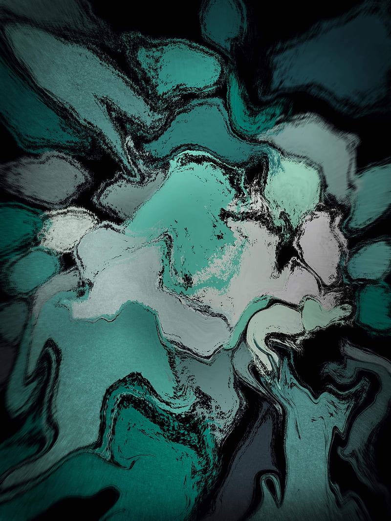 Abstract cyan img, apple, blue, blur, colors, datk, green, iphone, paint, procreate, HD phone wallpaper