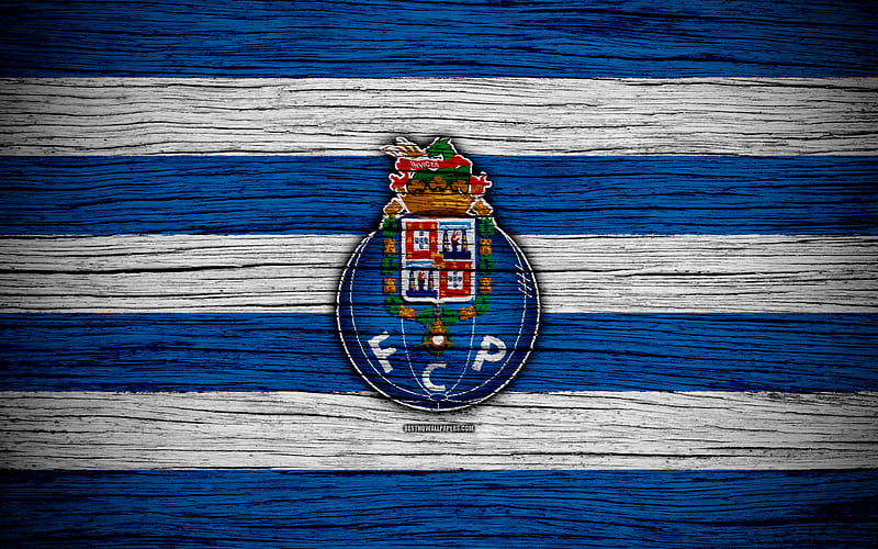 Porto Portugal, Primeira Liga, soccer, wooden texture, Porto FC, football club, logo, FC Porto, HD wallpaper
