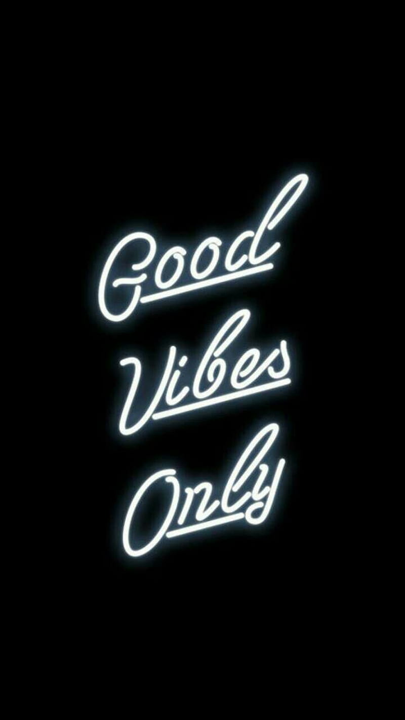 Good Vibes Only, neon, sayings, HD phone wallpaper