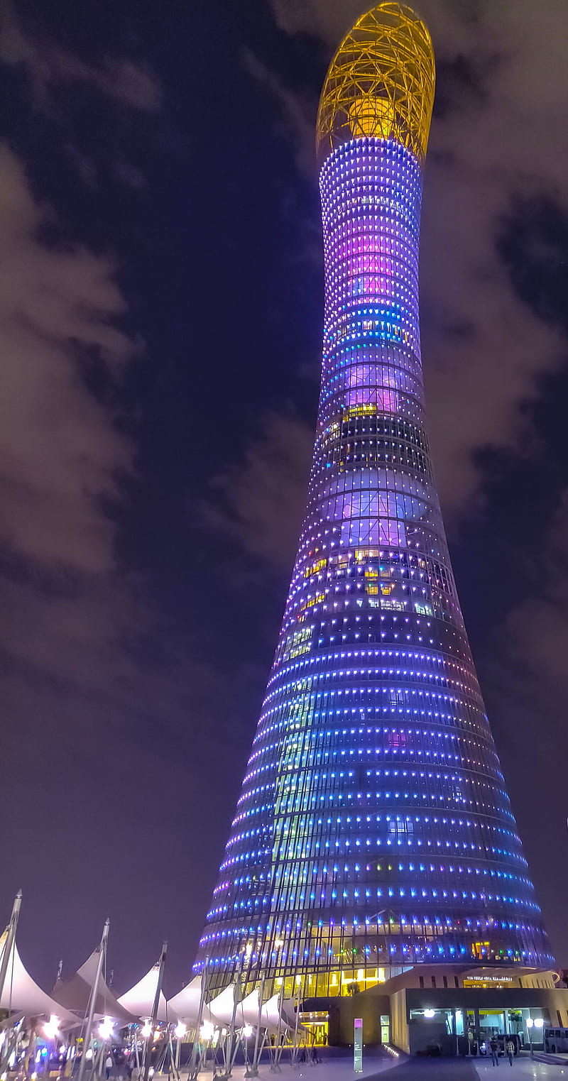 Tourch Tower -qatar, asian, beuti, doha, game, qatar, rayyan, tour, tourch, tower, HD phone wallpaper