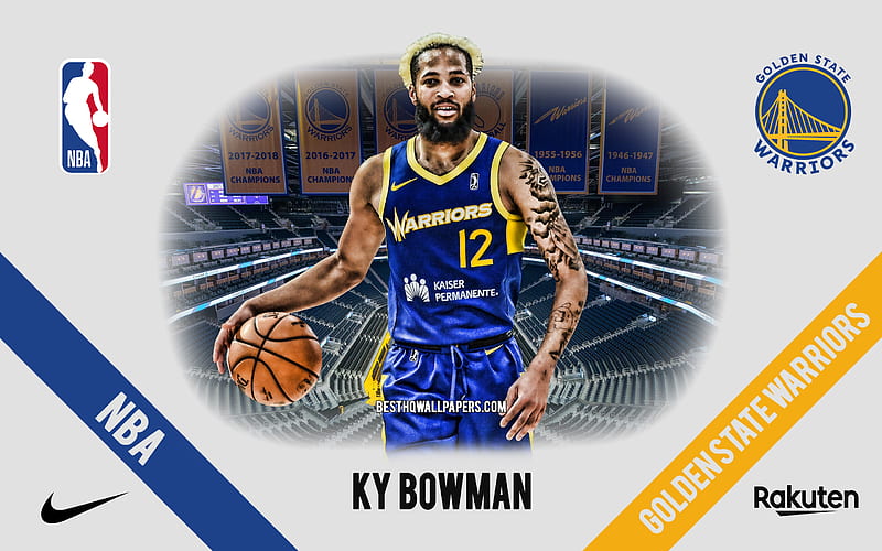 Ky Bowman, Golden State Warriors, American Basketball Player, NBA, portrait, USA, basketball, Chase Center, Golden State Warriors logo, HD wallpaper