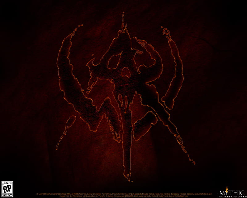 warhammer logo, warhammer, red, logo, desenho, sign, abstract, HD wallpaper