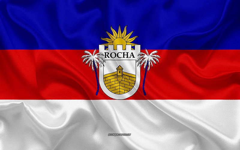 Flag of Rocha Department silk flag, department of Uruguay, silk texture, Rocha flag, Uruguay, Rocha Department, HD wallpaper
