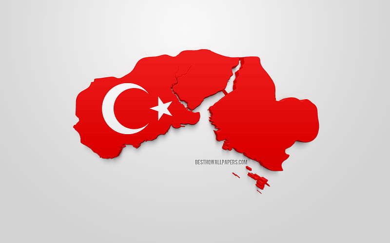 Istanbul map silhouette, 3d flag of Istanbul, 3d art, Istanbul 3d flag, Istanbul, Turkey, Flag of Istanbul, geography, Istanbul 3d map silhouette, HD wallpaper