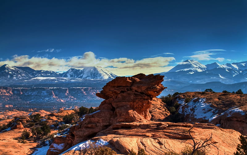 Moab Utah Mountains, utah, sky, mountains, moab, HD wallpaper