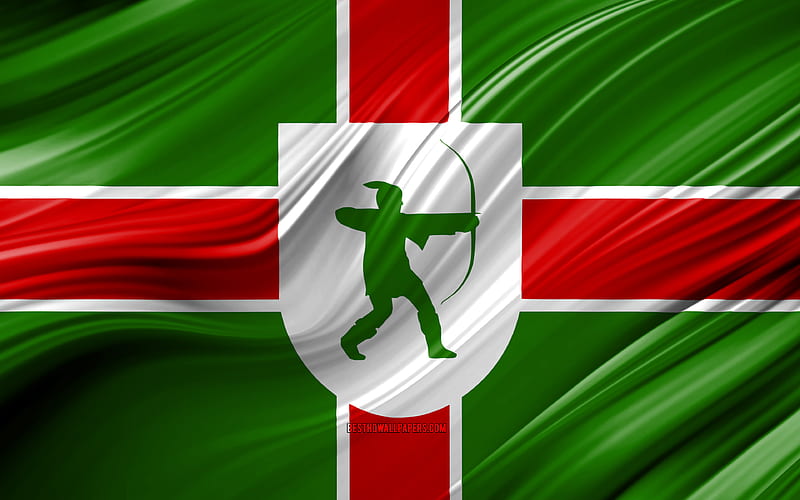 Nottinghamshire flag, english counties, 3D waves, Flag of Nottinghamshire, Counties of England, Nottinghamshire County, administrative districts, Europe, England, Nottinghamshire, HD wallpaper
