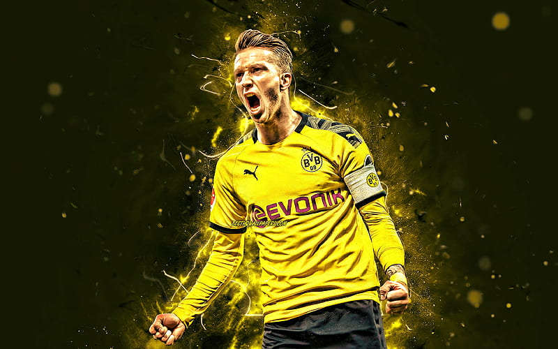 Marco Reus, 2020, Borussia Dortmund FC, BVB, german footballers, soccer, Reus, Bundesliga, football, Marco Reus BVB, neon lights, Marco Reus, HD wallpaper