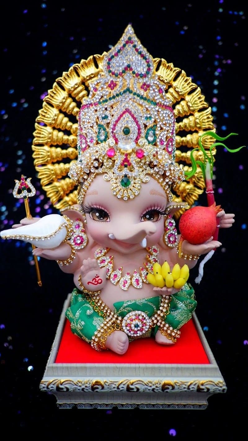 Cute Ganesha With Fruits, cute ganesha, fruits, cute, bhakti, HD ...