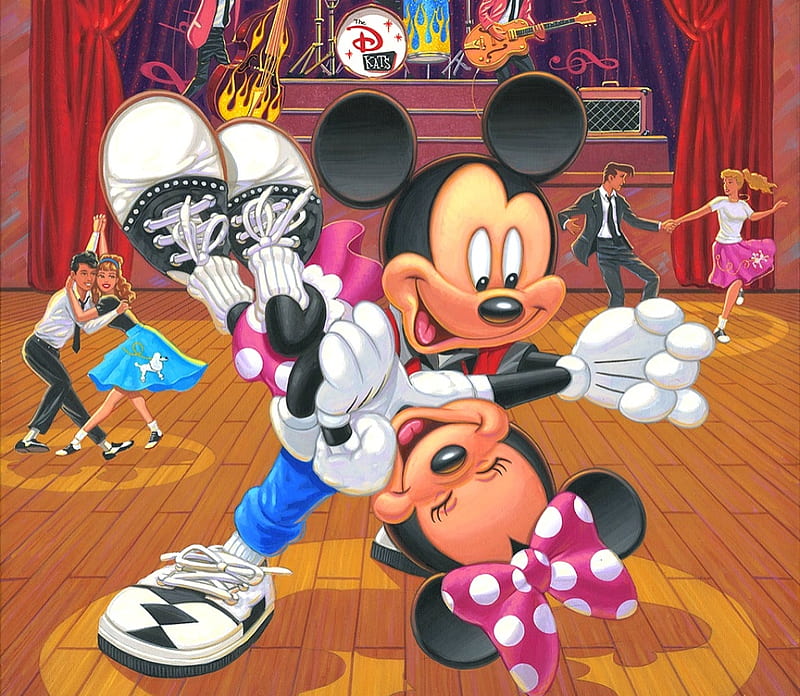 Mickey y minnie mouse bailando, art, luminos, arco, dibujos animados,  hernandez, Fondo de pantalla HD | Peakpx