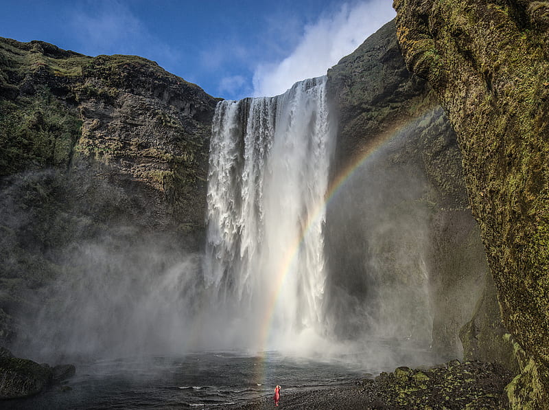 Iceland Famous Waterfall Ultra, Nature, Waterfalls, Landscape, Scenery, Waterfall, Iceland, HD wallpaper