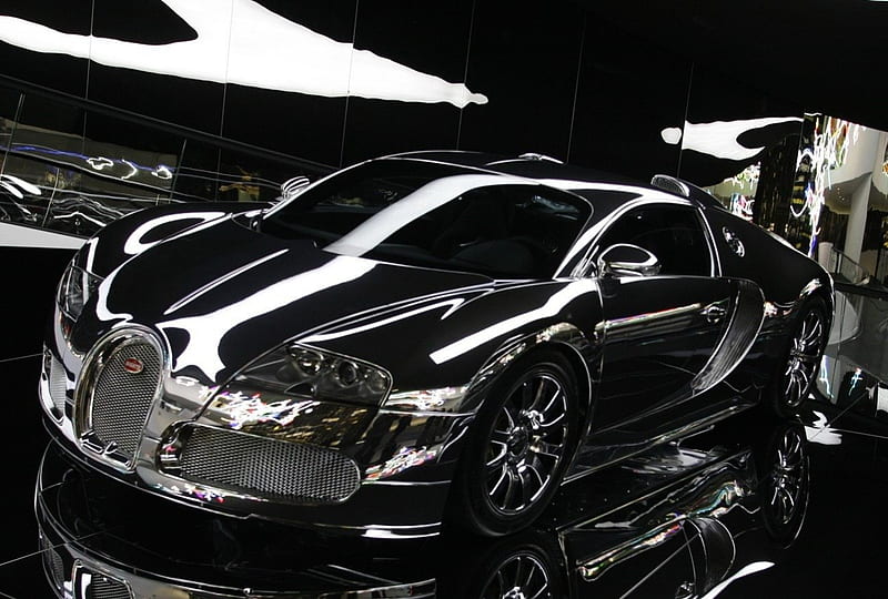 Cool Veyron, slick veyron, silver veyron, black veyron, veyron, HD wallpaper