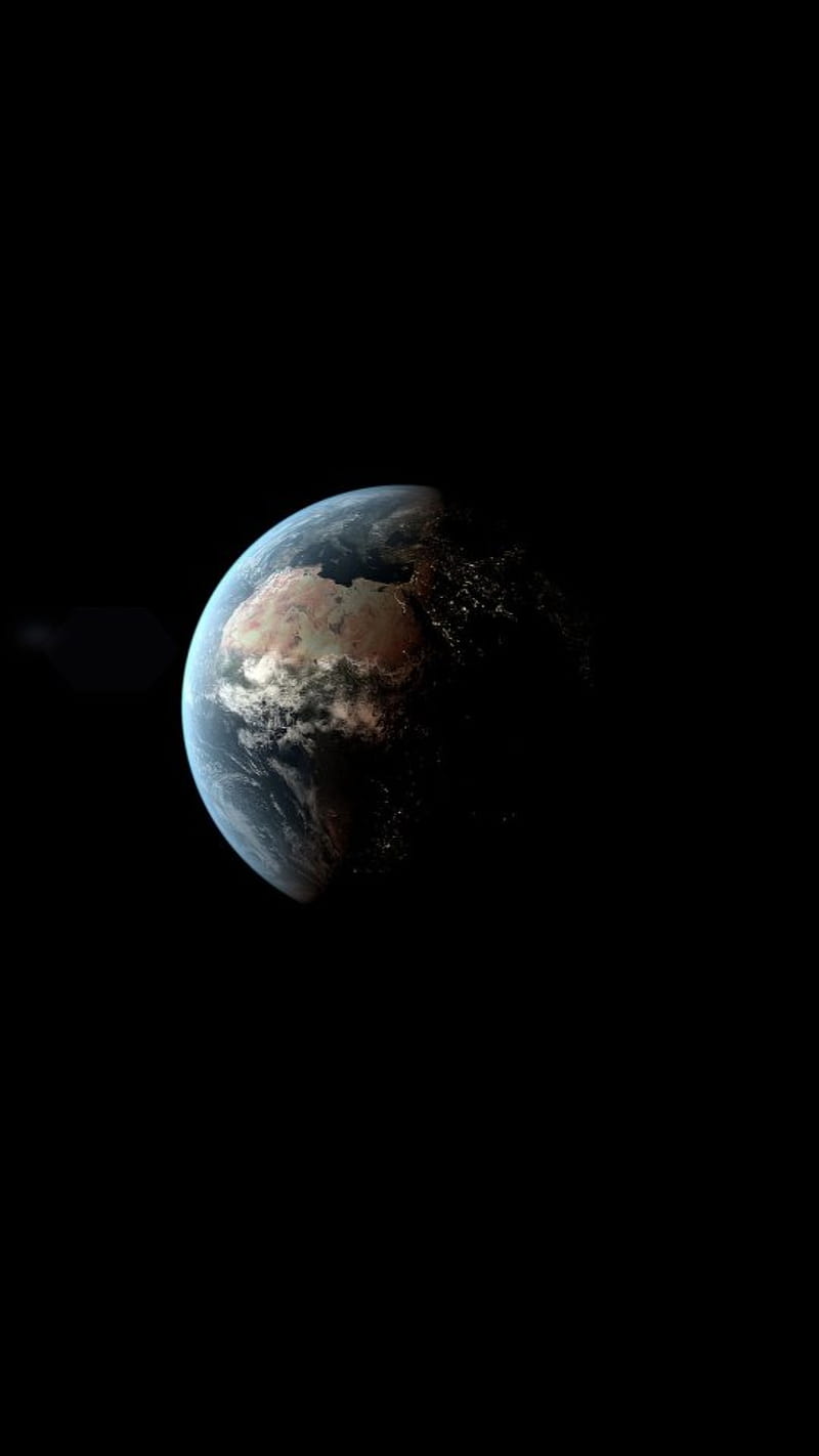 Dark earth, black, planet, space, HD phone wallpaper