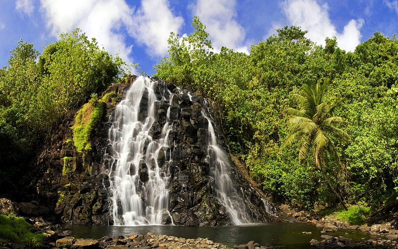 Kepirohi Falls Federated States of Micronesia, HD wallpaper