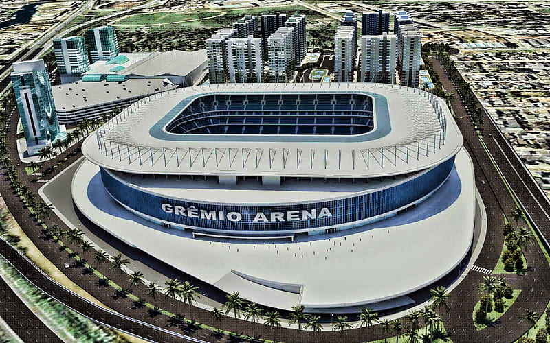 Gremio stadium, 3D project, Arena Gremio, Porto Alegre, Gremio FC, panorama, soccer, football stadium, Brazil, Gremio new stadium, HD wallpaper