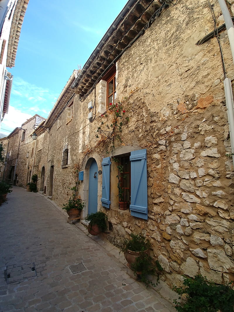 french village, casa, france, rustic, stone, HD phone wallpaper