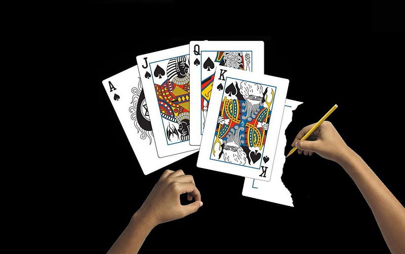 Drawing a Royal Flush, hands, draw, poker, cards, HD wallpaper