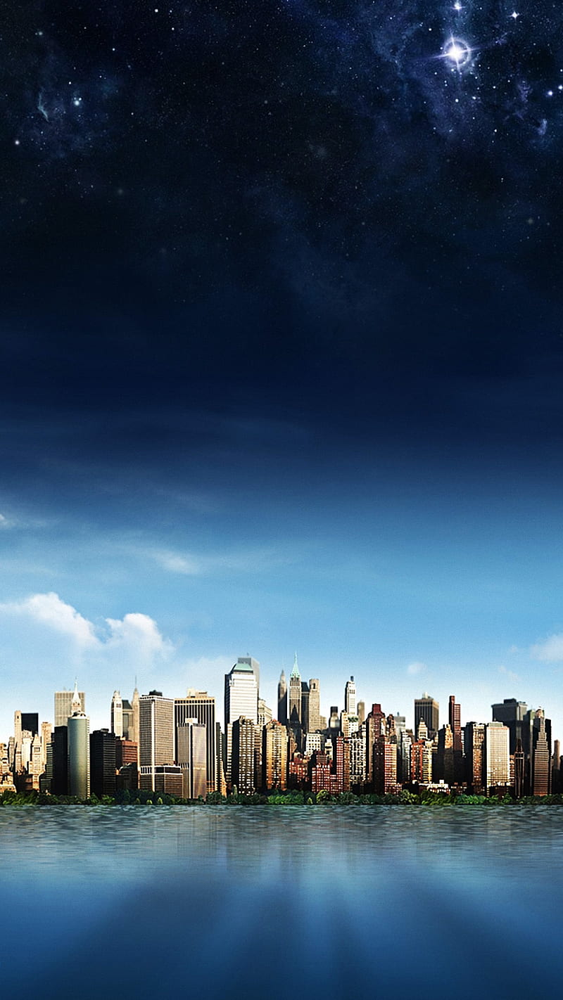 Skyline: Tận hưởng không gian rộng lớn nhất đảo Manhattan với bầu trời xanh thẳm và dòng xe chạy trải dài. Hình ảnh này sẽ đưa bạn đến những vựơng quốc đồ sộ nhất của khu đô thị này.