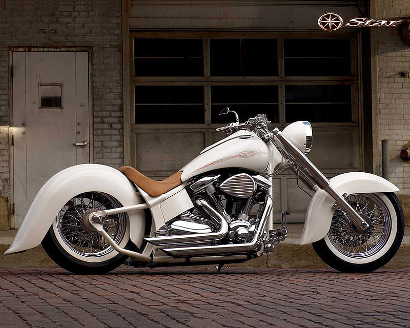 white custom chopper