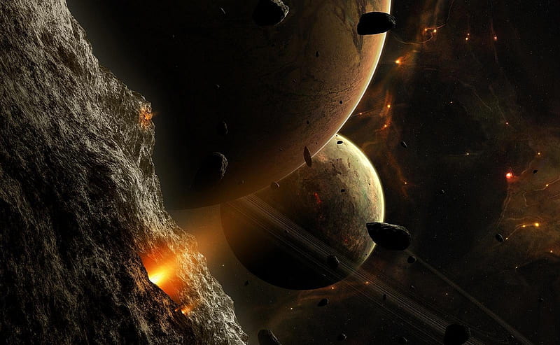 Asteroids, asteroid belt, space debris, big asteroid, deep space, HD  wallpaper | Peakpx