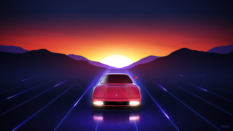 Ferrari Testarossa Sunrise, HD wallpaper