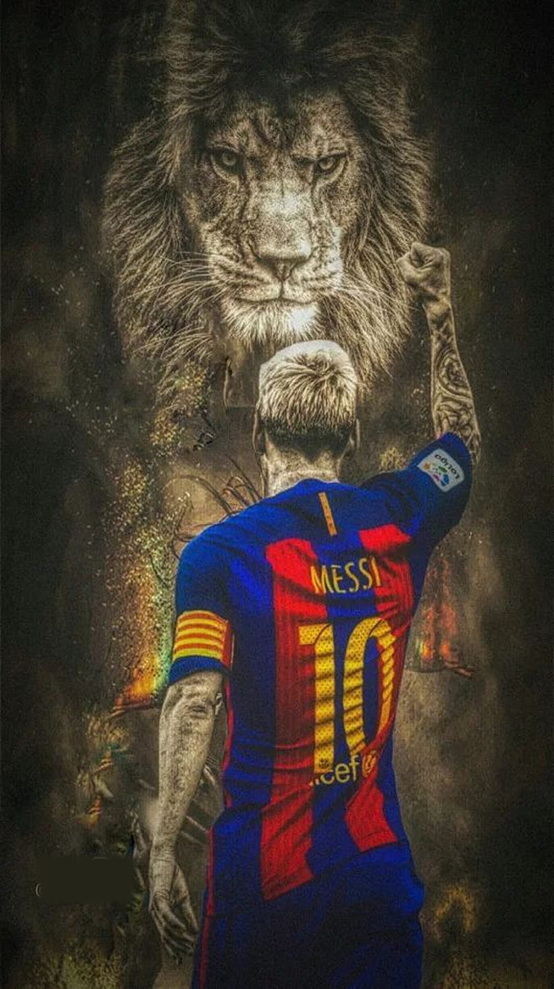 Messi, 10, barca, barcelona, football, leon, lion, messi 10, the king, unicef, HD phone wallpaper