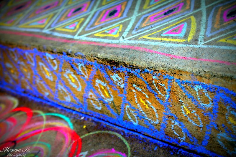 Sidewalk Chalk Art, art, graphy, chalk, sidewalk, HD wallpaper