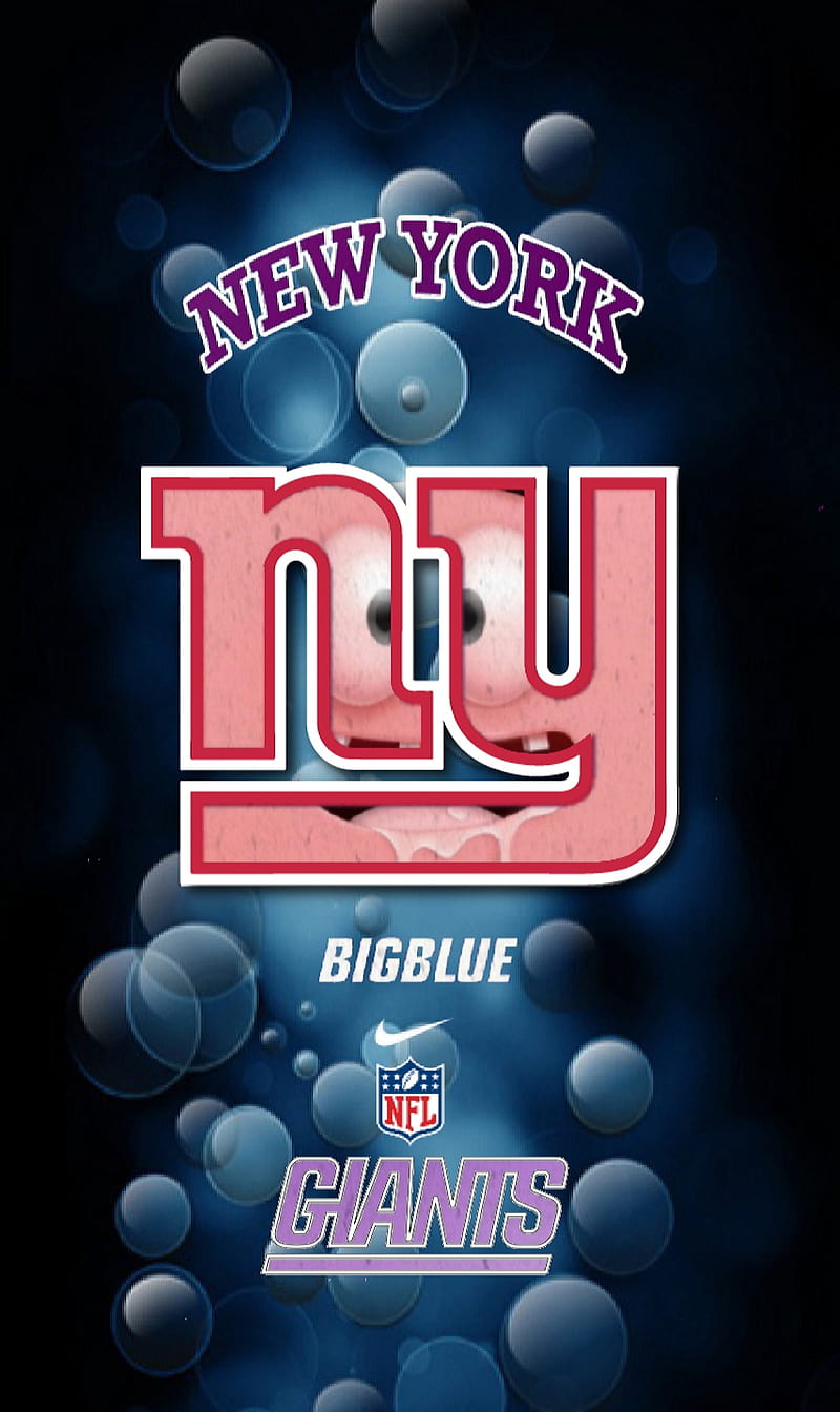 New York Giants , big blue, bubbles, east, gmen, logo, nfc, nfl, patrick starfish, HD phone wallpaper