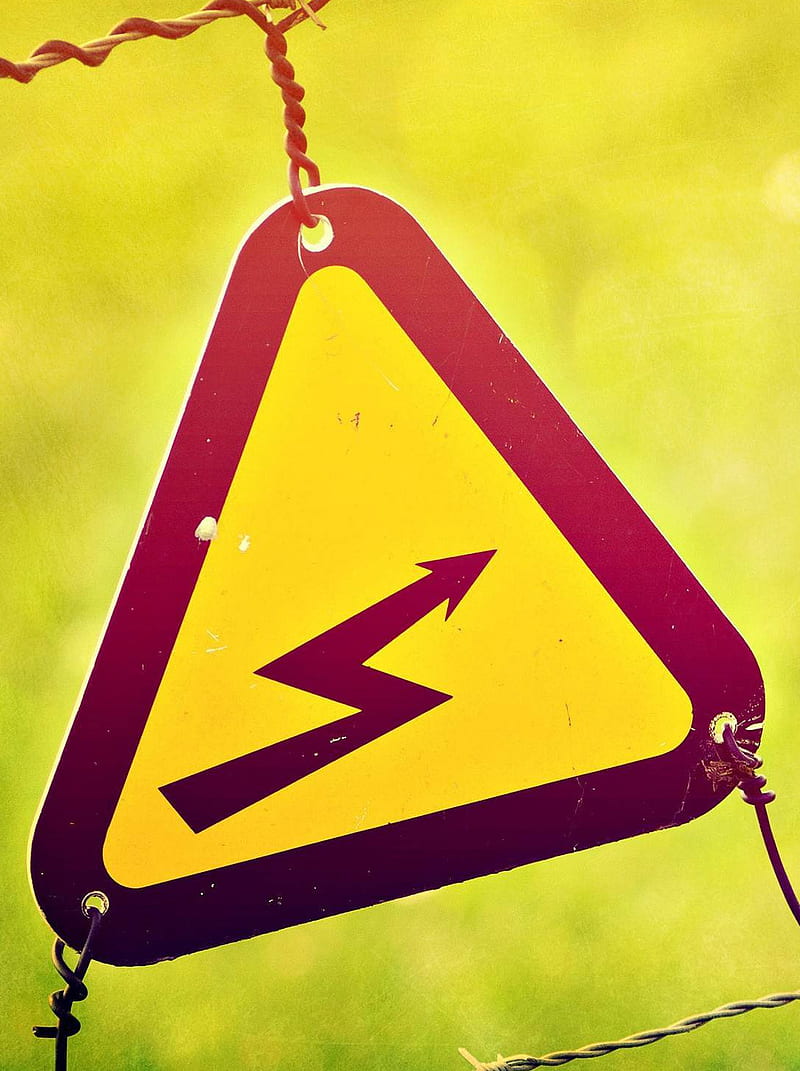 High Voltage 1, ac, dc, electric, high, power, rock, roll, sign, voltage, yellow, HD phone wallpaper