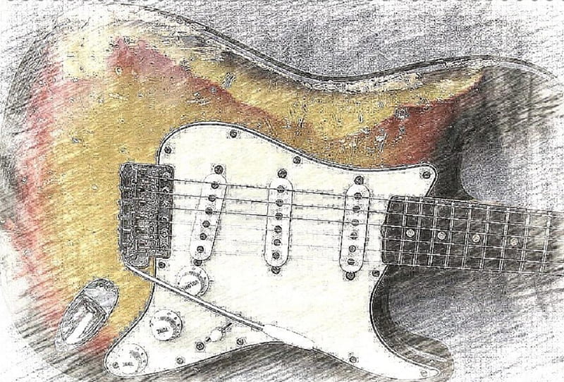stratocaster, fender, guitar, music, HD wallpaper
