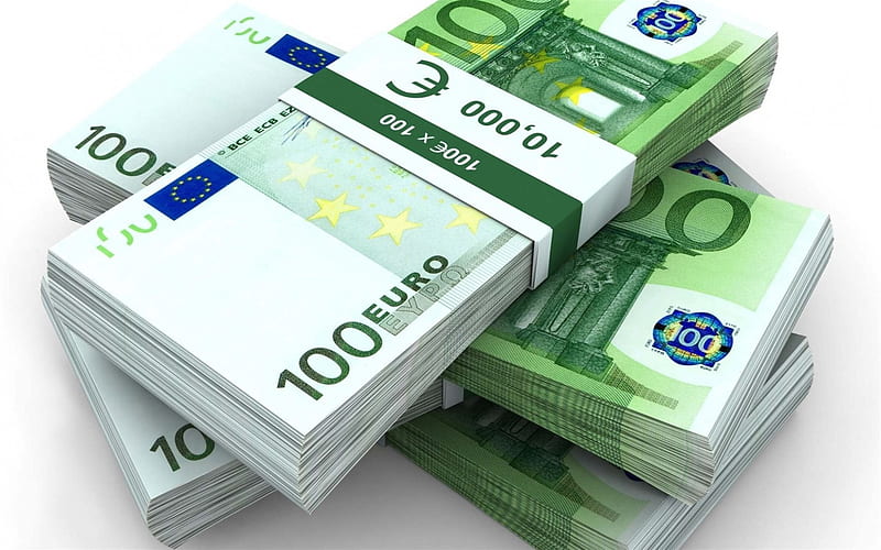 euro, euro pack, the European Union, 100 euros, money 3d, 3d euro, HD wallpaper