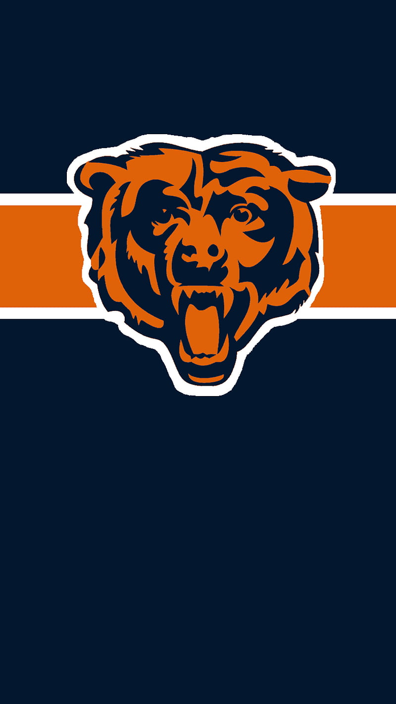 Chicago Bears, blue, football, logo, nfl, orange, teams, HD phone wallpaper