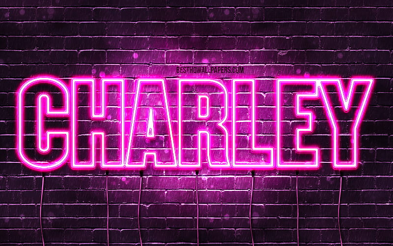 Charley with names, female names, Charley name, purple neon lights ...