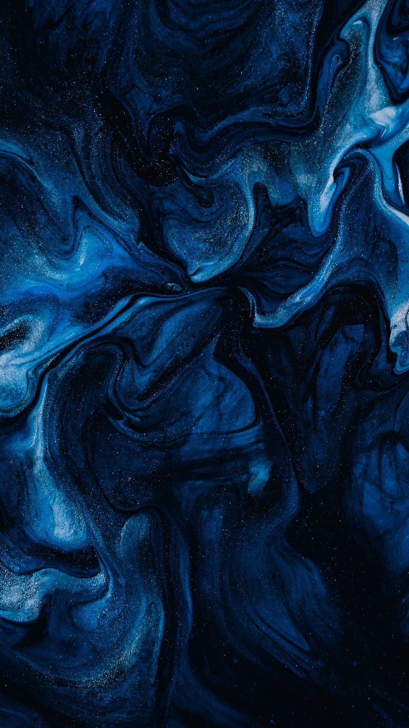 Navy Blue Colour, Navy Blue Fluid Painting, painting, HD phone wallpaper