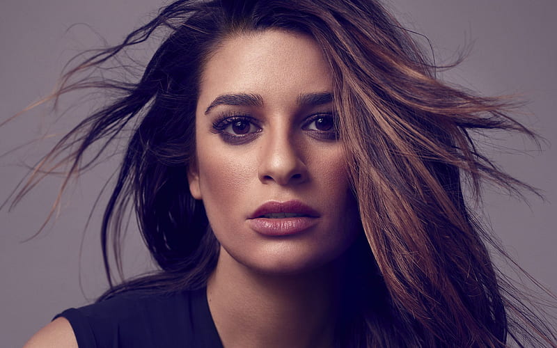 Lea Michele, American actress, shoot, make-up, black dress, television series, Dimension 404, The Mayor, HD wallpaper