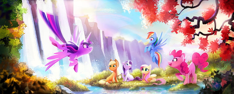 My Little Pony, My Little Pony: A New Generation, Twilight Sparkle , Applejack (My Little Pony) , Rarity (My Little Pony) , Rainbow Dash , Pinkie Pie , Fluttershy (My Little Pony), HD wallpaper